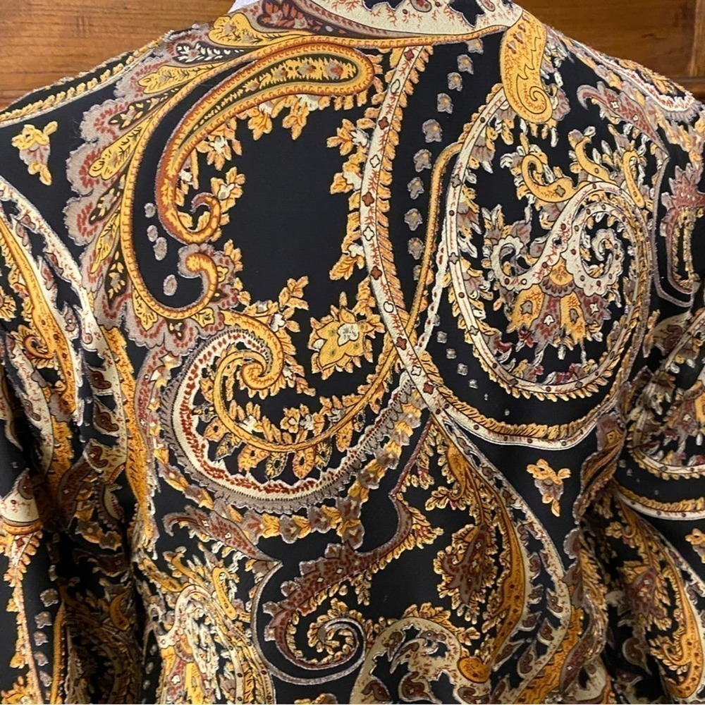 house of harlow 1960 maisha top in black gold paisley size small - Picture 11 of 13